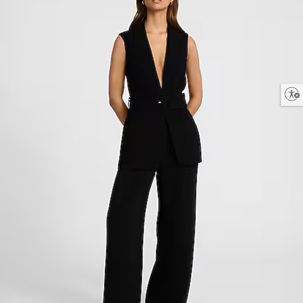 Express Signature Crepe high waisted relaxed trouser